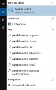 panel de control
